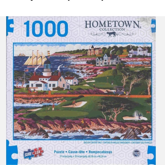 BNIB Sealed 1000 Piece Colourful Coastal Scene Puzzle by Hometown Collection - Picture 3 of 3